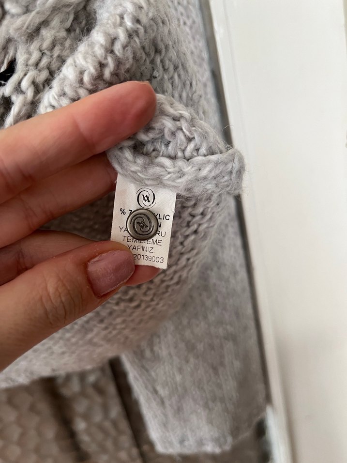 Vakko Gri Örgü Kadın Kazak - Görsel 4