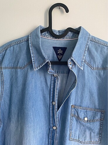l Beden mavi Renk Uzun kollu kot gömlek denim mavi jeans manuka suud collection ma