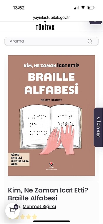TÜBİTAK görme engelli kitapları 7 adet