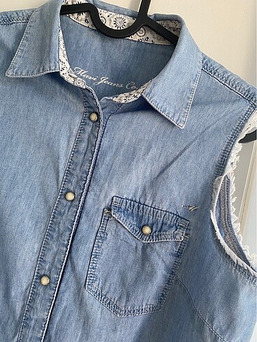 Mavi Jeans Mavi jeans kot gömlek sıfır kollu