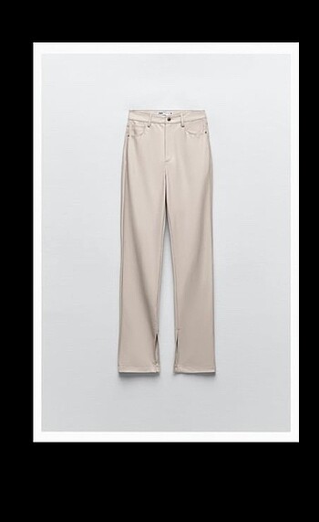 Zara Suni deri flare yırtmaçlı pantolon
