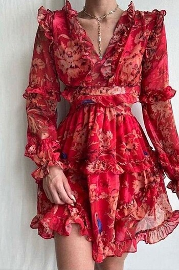 Diğer Kadın kırmızı mini elbise