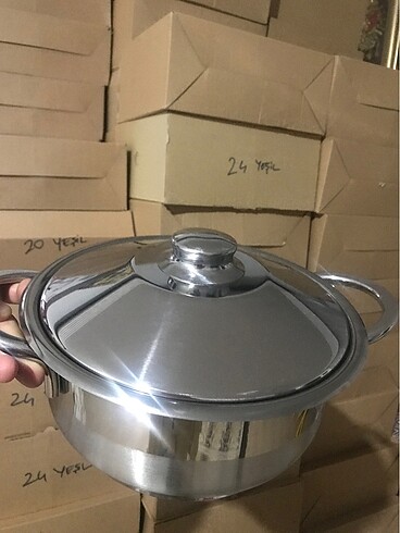 2 ADET 20 CM ÇELİK TENCERE 1.KALİTE