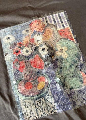 Pul detaylı tişört - Görsel 4