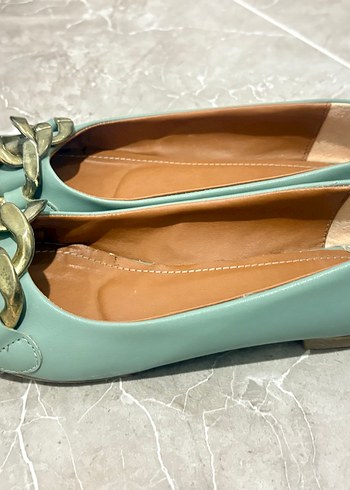 Turkuaz Tokalı Kadın Topuklu Babet - Görsel 2