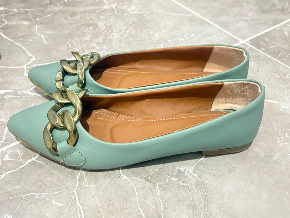 Turkuaz Tokalı Kadın Topuklu Babet - Görsel 2