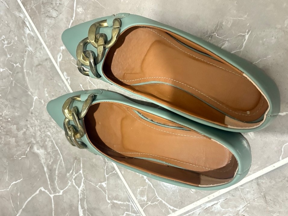 Turkuaz Tokalı Kadın Topuklu Babet - Görsel 3