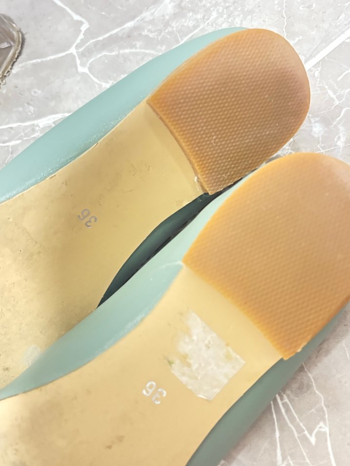 Turkuaz Tokalı Kadın Topuklu Babet - Görsel 4