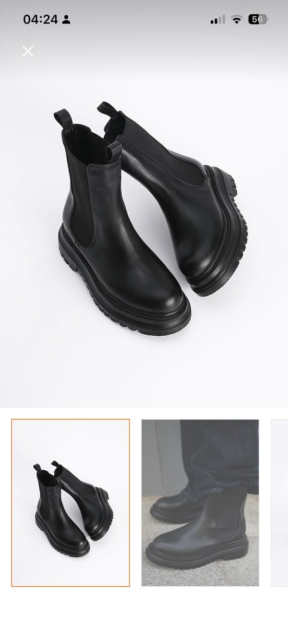 Siyah Blok Topuklu Sokak Stili Kadın Bot - Görsel 4