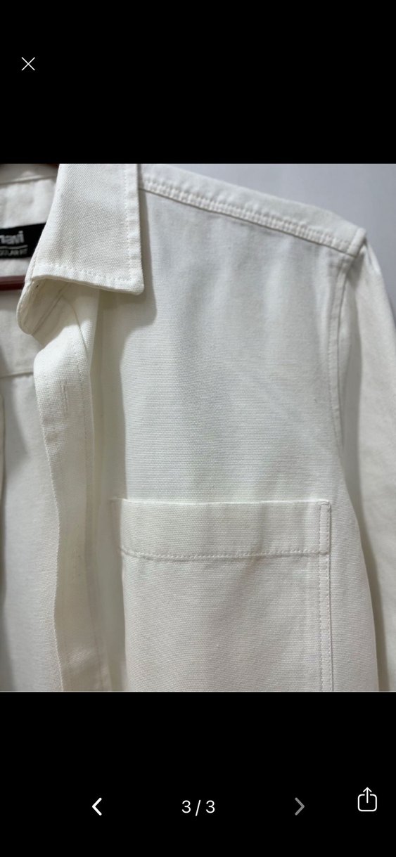 Düğmeli Beyaz Keten Kadın Gömlek - Görsel 3