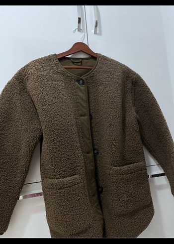 Düğmeli Kahverengi Kadın Yün Ceket - Görsel 2