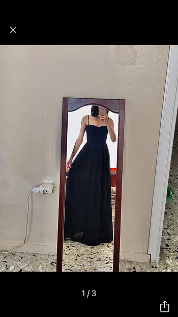 Koton siyah 36 beden uzun abiye elbise