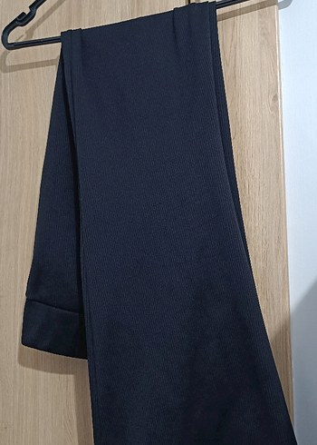 Kadın Siyah Fitilli İspanyol Paça Tayt - Görsel 2