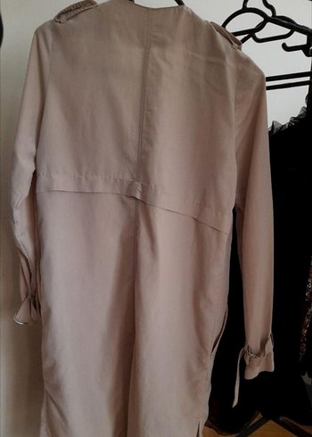 Bershka Bej Uzun Keten Kadın Trençkot