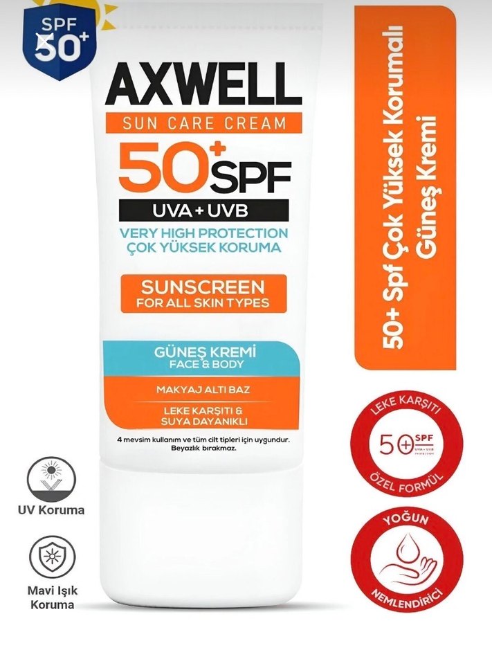 Axwell SPF 50+ Yüksek Koruma Güneş Kremi - Görsel 2