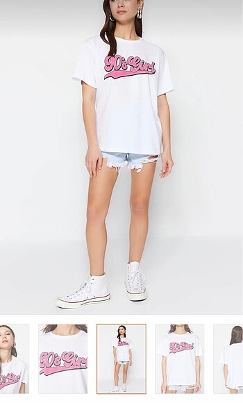 Trendyol & Milla Beyaz baskılı tişört