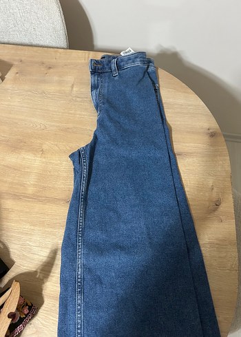 xs Beden mavi Renk İspanyol paça denim