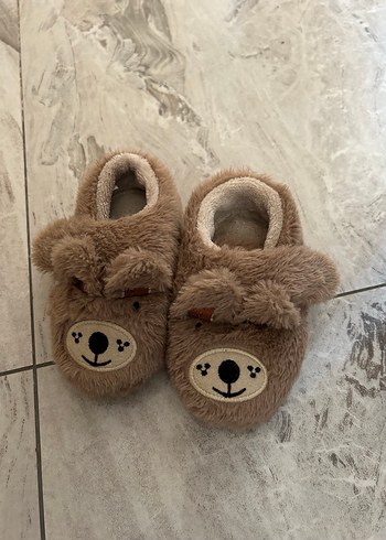 Kahverengi Erkek Çocuk Sıcak Kürklü Panduf