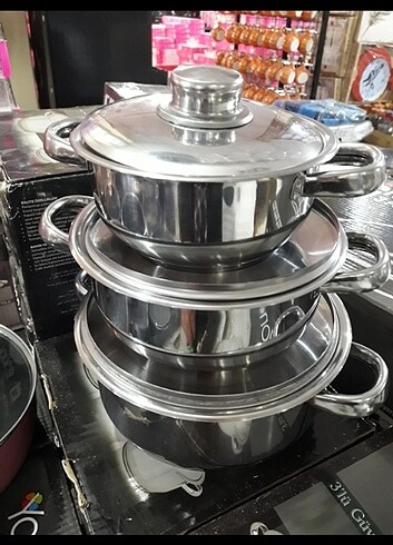 Tencere takımı,Tencere seti,3 lü tencere takımı,3 lü güveç set
