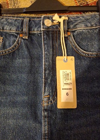 Kadın Mavi Denim Mini etek. M&S,beden 6.Yeni -etiketli. - Görsel 3