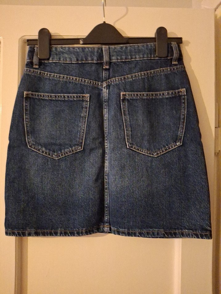 Kadın Mavi Denim Mini etek. M&S,beden 6.Yeni -etiketli. - Görsel 2