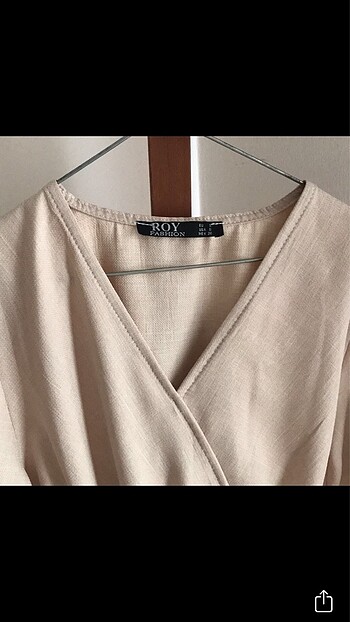 Krem keten elbise - Görsel 6