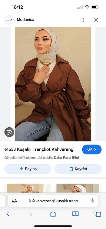 m Beden kahverengi trençkot