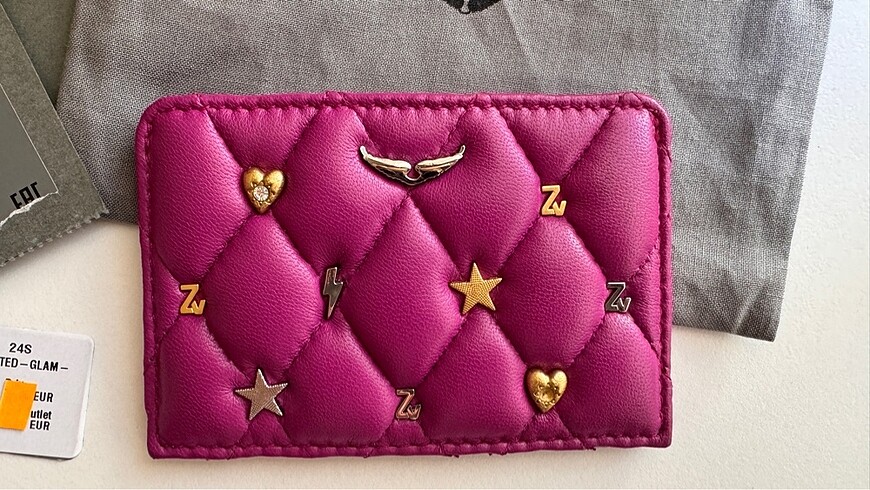 Zadig&Voltaire Glam Serisi Fuşya 0Deri Kartlık - Görsel 2