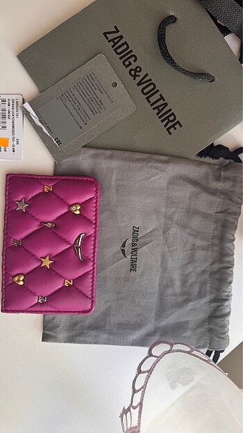 Zadig&Voltaire Glam Serisi Fuşya 0Deri Kartlık - Görsel 4