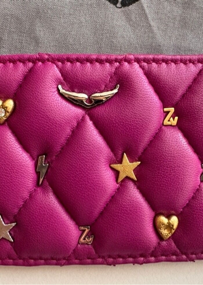 Zadig&Voltaire Glam Serisi Fuşya 0Deri Kartlık - Görsel 2