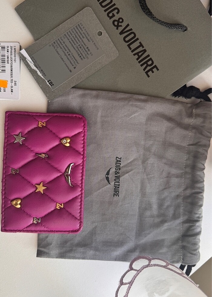 Zadig&Voltaire Glam Serisi Fuşya 0Deri Kartlık - Görsel 4