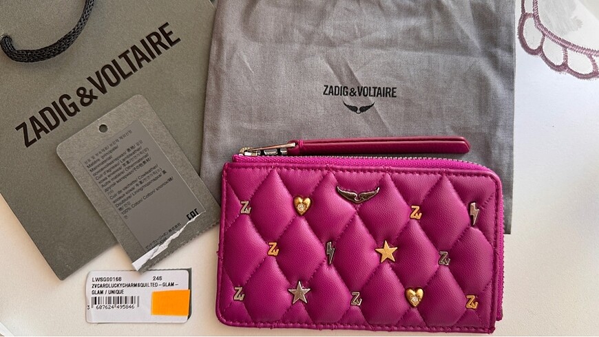 Zadig&Voltaire Glam Serisi Fuşya 0 Deri Kartlık - Görsel 6