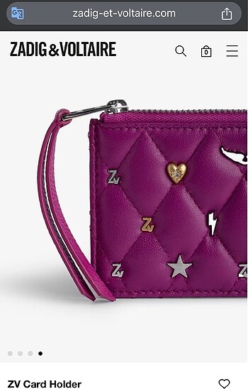 Zadig&Voltaire Glam Serisi Fuşya 0 Deri Kartlık - Görsel 9