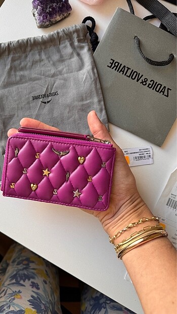 Zadig&Voltaire Glam Serisi Fuşya 0 Deri Kartlık - Görsel 3