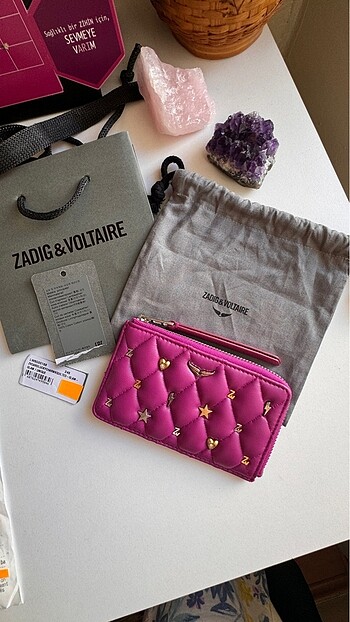 Zadig&Voltaire Glam Serisi Fuşya 0 Deri Kartlık - Görsel 4