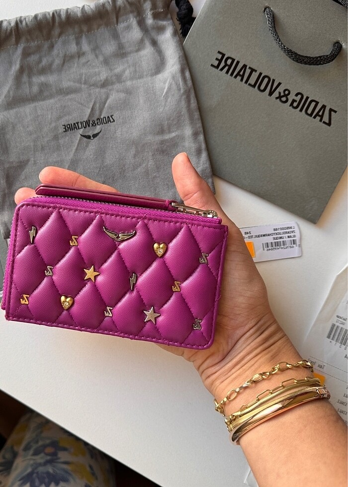 Zadig&Voltaire Glam Serisi Fuşya 0 Deri Kartlık - Görsel 3