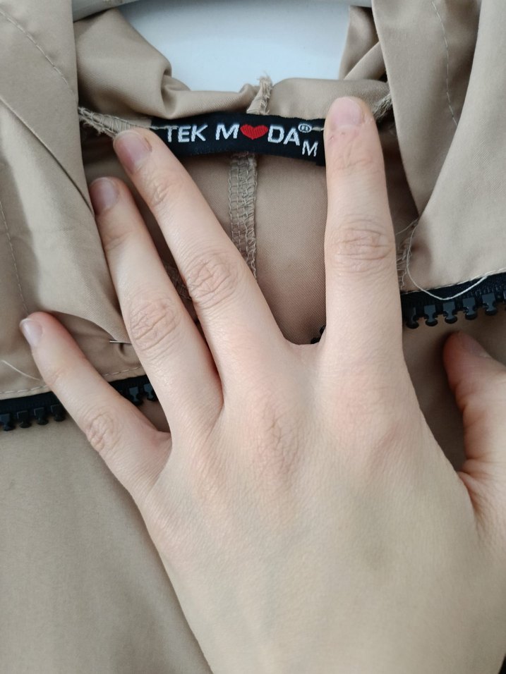 Bej Kadın Uzun Fermuarlı Trençkot - Görsel 3