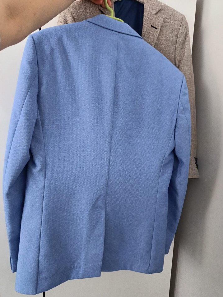 Mavi Düz Kesim Erkek Ofis Takım Elbise Ceketi - Görsel 4
