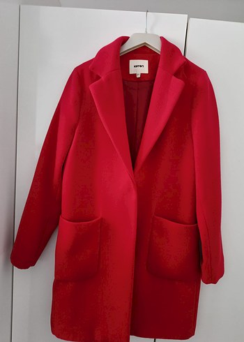 Koton Kırmızı Yün Midi Kaban - Görsel 5