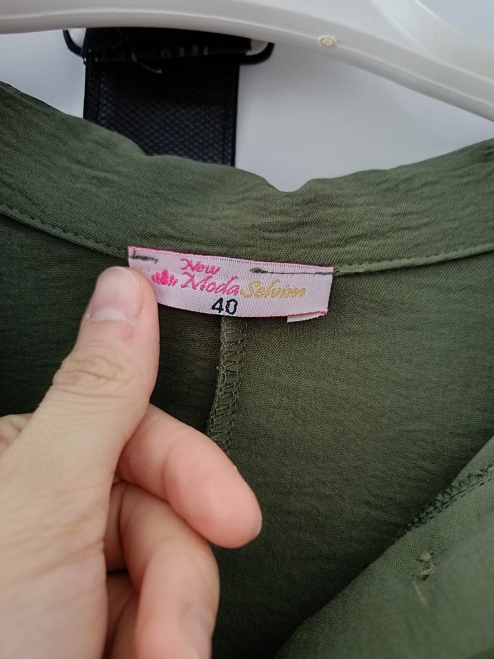 Düğmeli Keten Kadın Uzun Hırka - Görsel 4