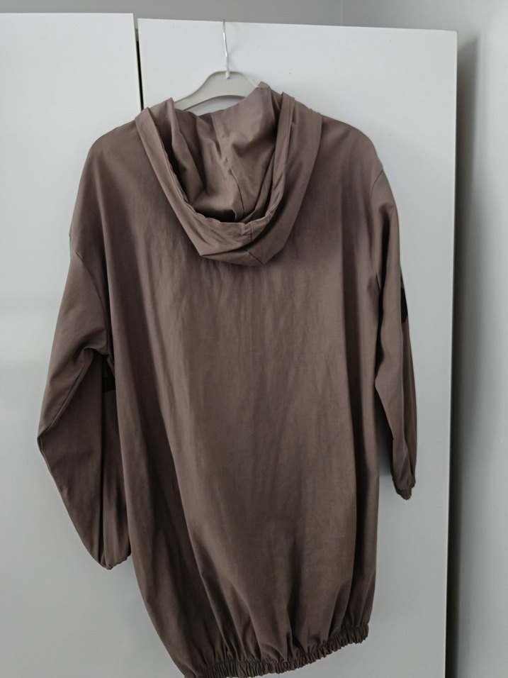 Kadın Uzun Kollu Rahat Kapüşonlu Ceket - Görsel 3