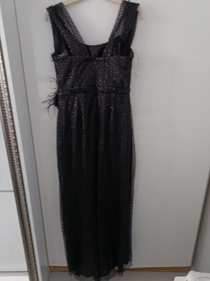 Siyah İşlemeli Uzun Abiye Elbise - Görsel 2