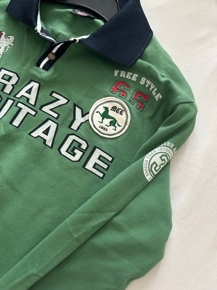 Erkek Yeşil Uzun Kollu Polo Tişört - Görsel 4