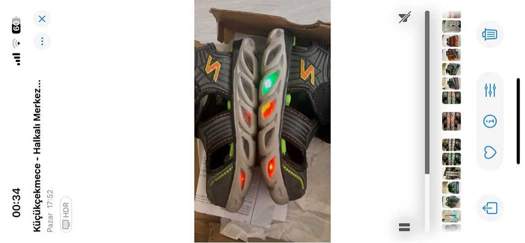 26 Beden gri Renk Skechers ışıklı sandalet
