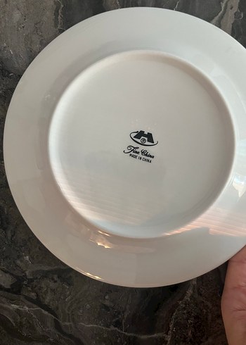 Beden beyaz Renk Desenli 6 kişilik Tatlı Tabağı Seti