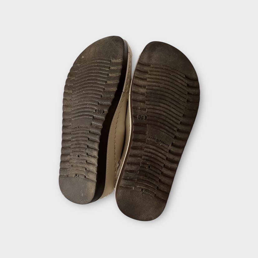 Bej Kadın Dolgu Topuklu Sandalet - Görsel 4