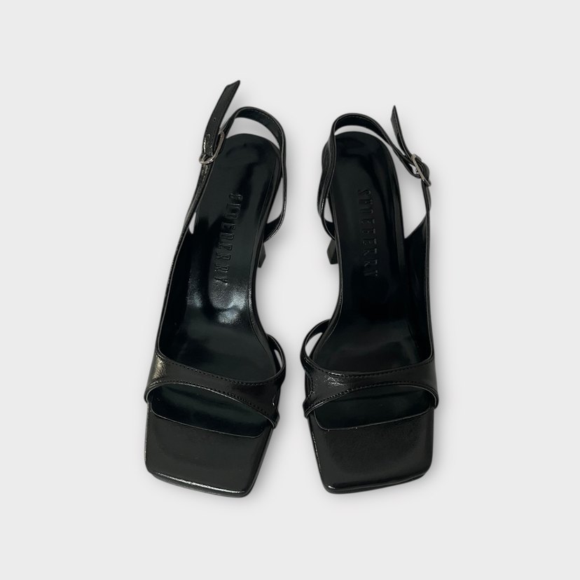 Siyah Rugan Stiletto Topuklu Kadın Ayakkabı - Görsel 3