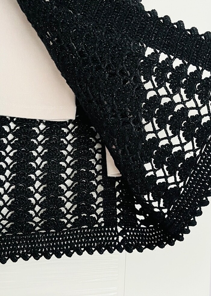 Siyah Örme Yelek - Görsel 3