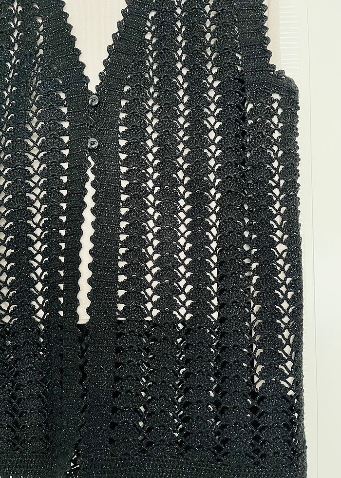 Siyah Örme Yelek - Görsel 2