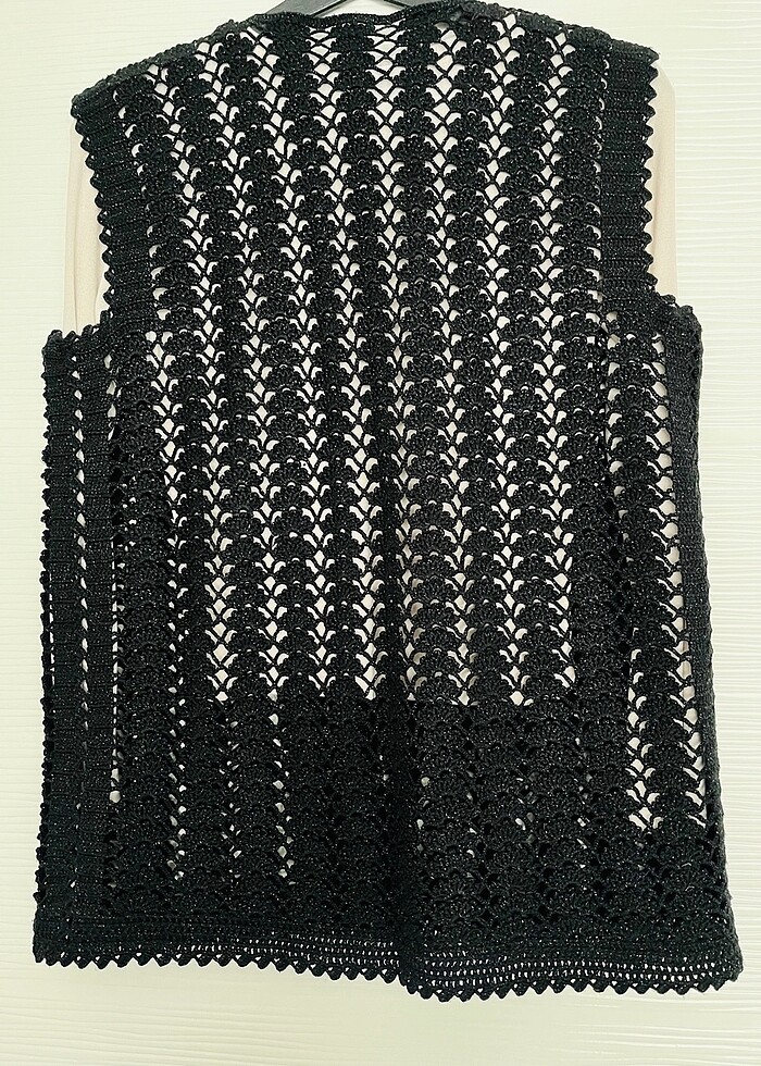 Siyah Örme Yelek - Görsel 5